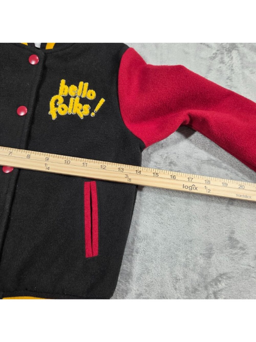 Disney Jacket Boys 4 Black Red Mickey Mouse & Pluto Varsity Letterman Bomber - Picture 6 of 7